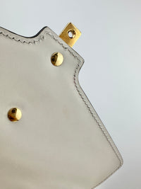 Small Web Sylvie White Smooth Calfskin Leather Shoulder Bag