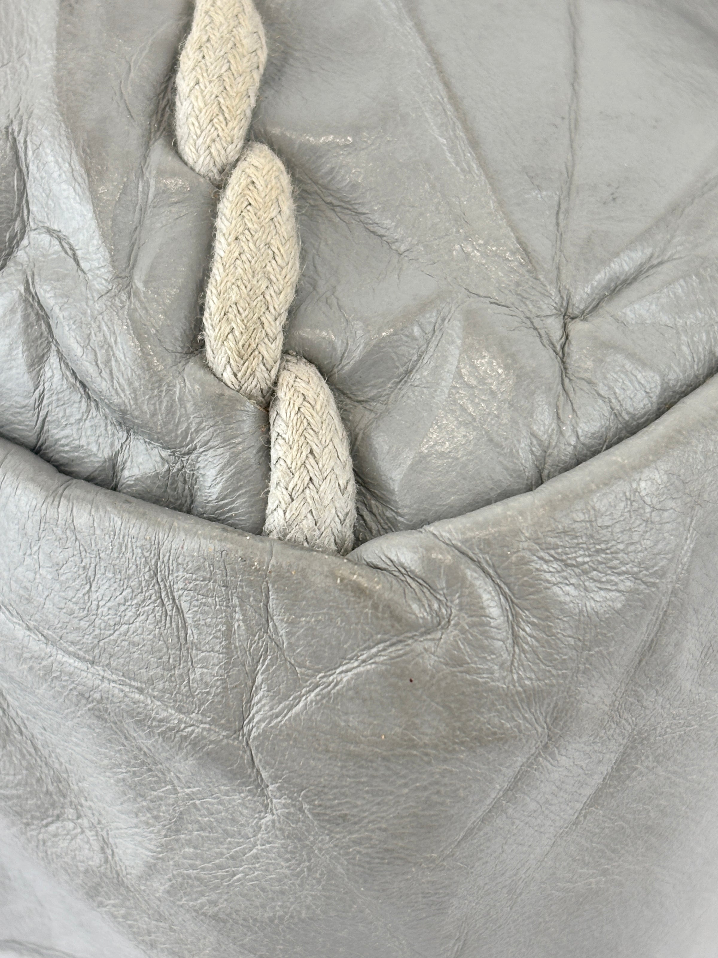 Grey Ultra Stitch Flap Bag SHW