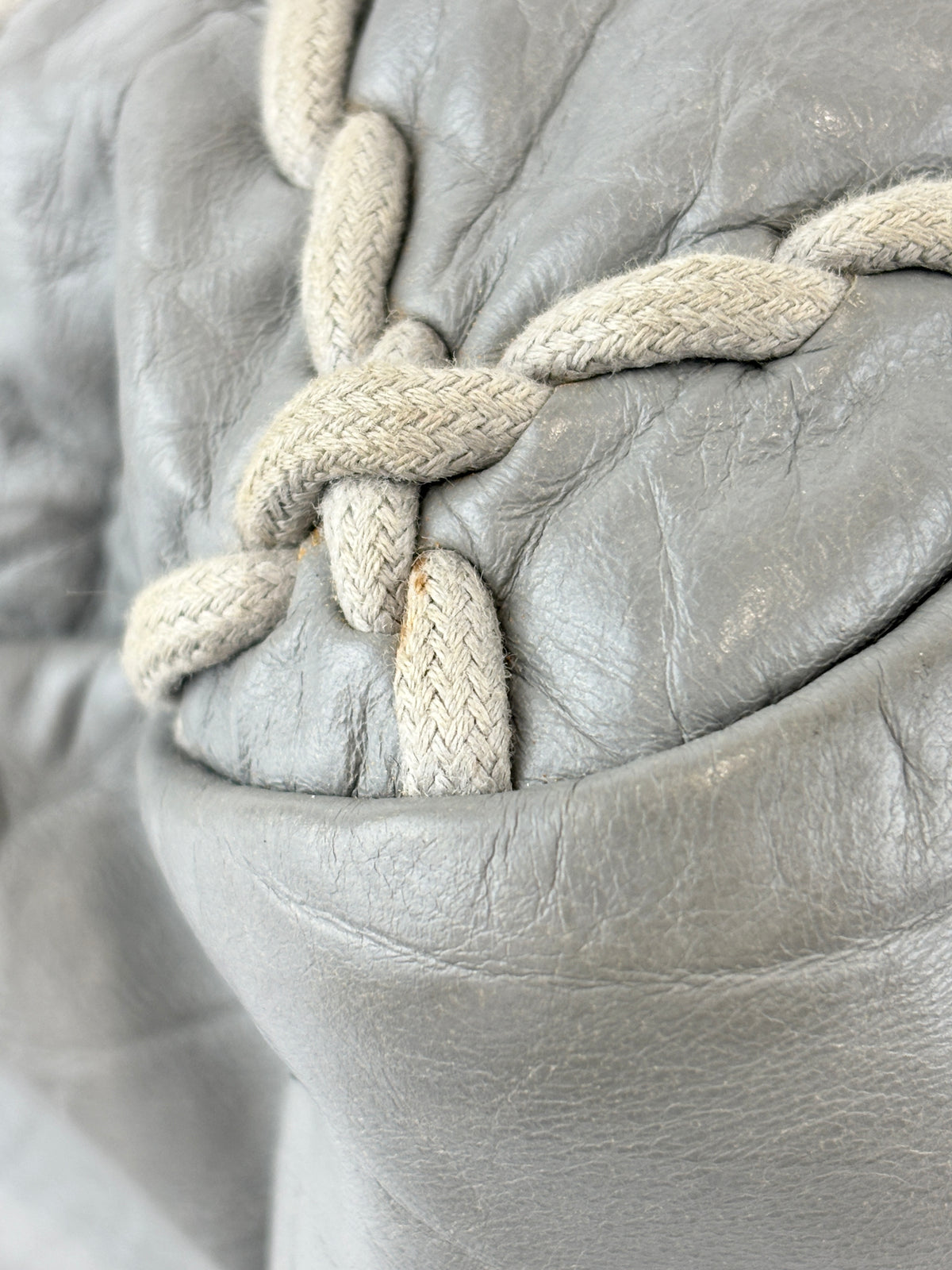 Grey Ultra Stitch Flap Bag SHW
