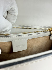 Small Web Sylvie White Smooth Calfskin Leather Shoulder Bag