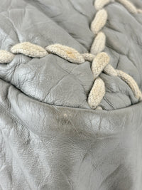 Grey Ultra Stitch Flap Bag SHW
