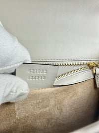 Small Web Sylvie White Smooth Calfskin Leather Shoulder Bag