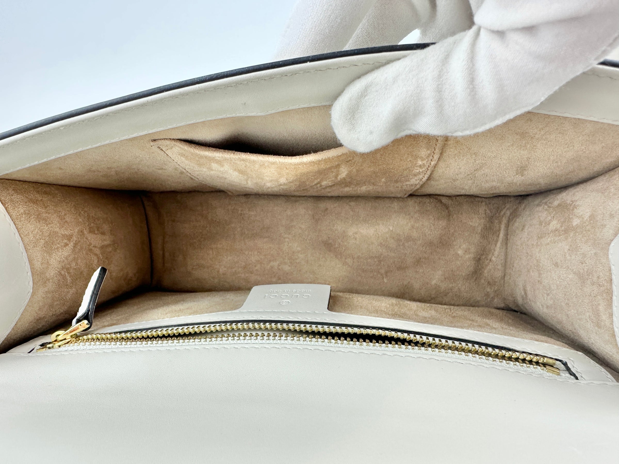 Small Web Sylvie White Smooth Calfskin Leather Shoulder Bag