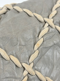 Grey Ultra Stitch Flap Bag SHW