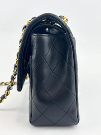 Vintage Medium Black Lambskin Classic Double Flap GHW