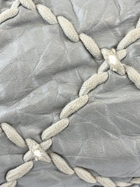 Grey Ultra Stitch Flap Bag SHW