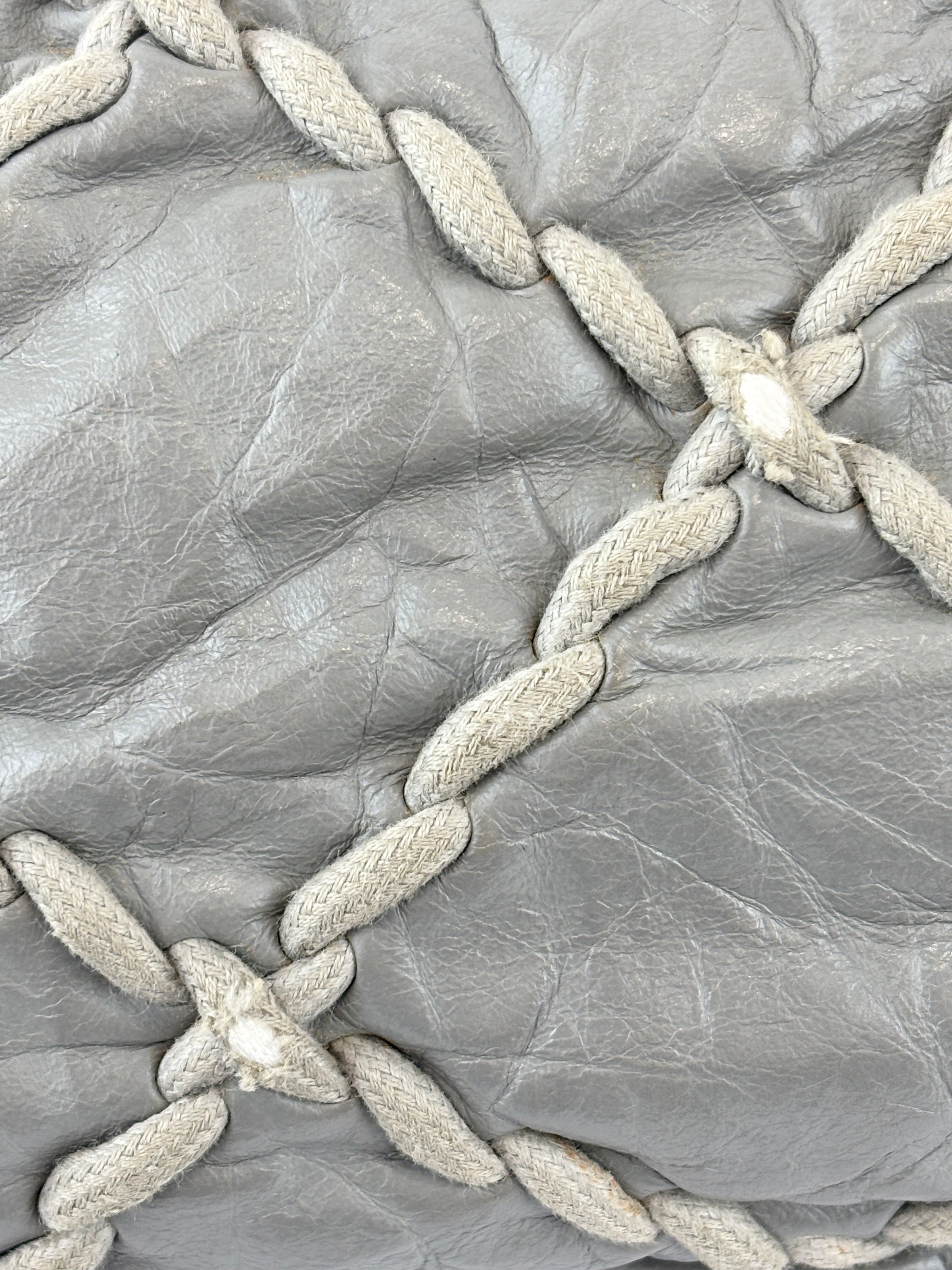 Grey Ultra Stitch Flap Bag SHW