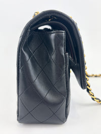 Vintage Medium Black Lambskin Classic Double Flap GHW