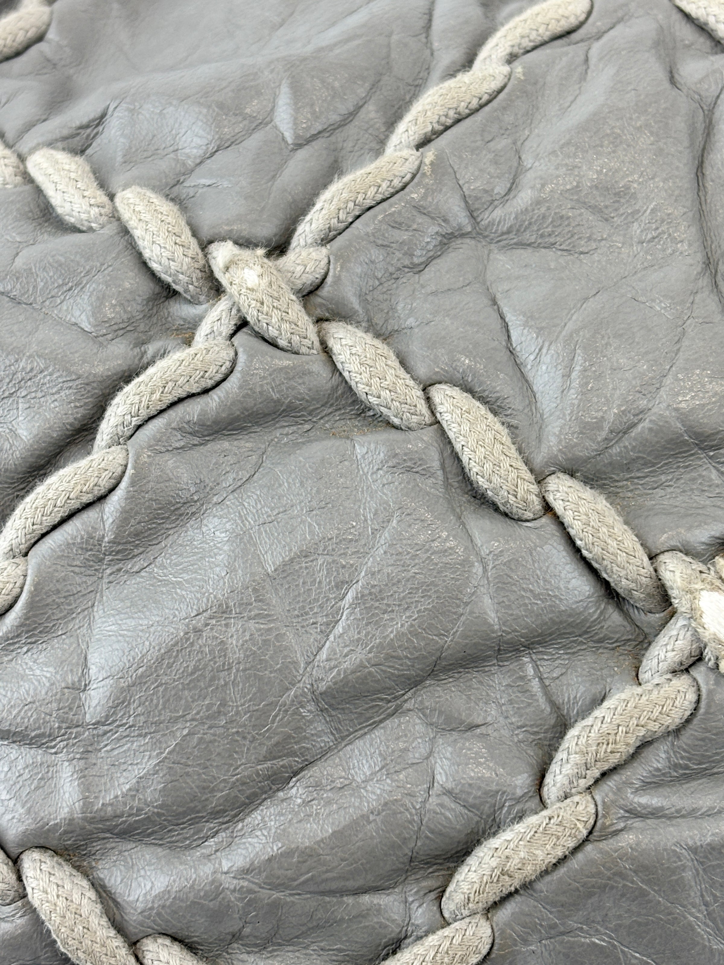 Grey Ultra Stitch Flap Bag SHW