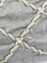 Grey Ultra Stitch Flap Bag SHW