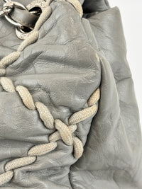 Grey Ultra Stitch Flap Bag SHW