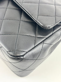Vintage Medium Black Lambskin Classic Double Flap GHW