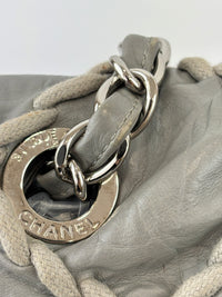 Grey Ultra Stitch Flap Bag SHW