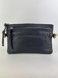 Betty Flat Zipper Clutch Dark Grey