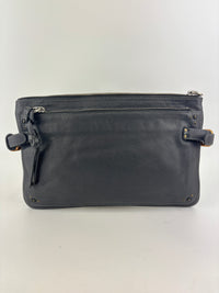 Betty Flat Zipper Clutch Dark Grey