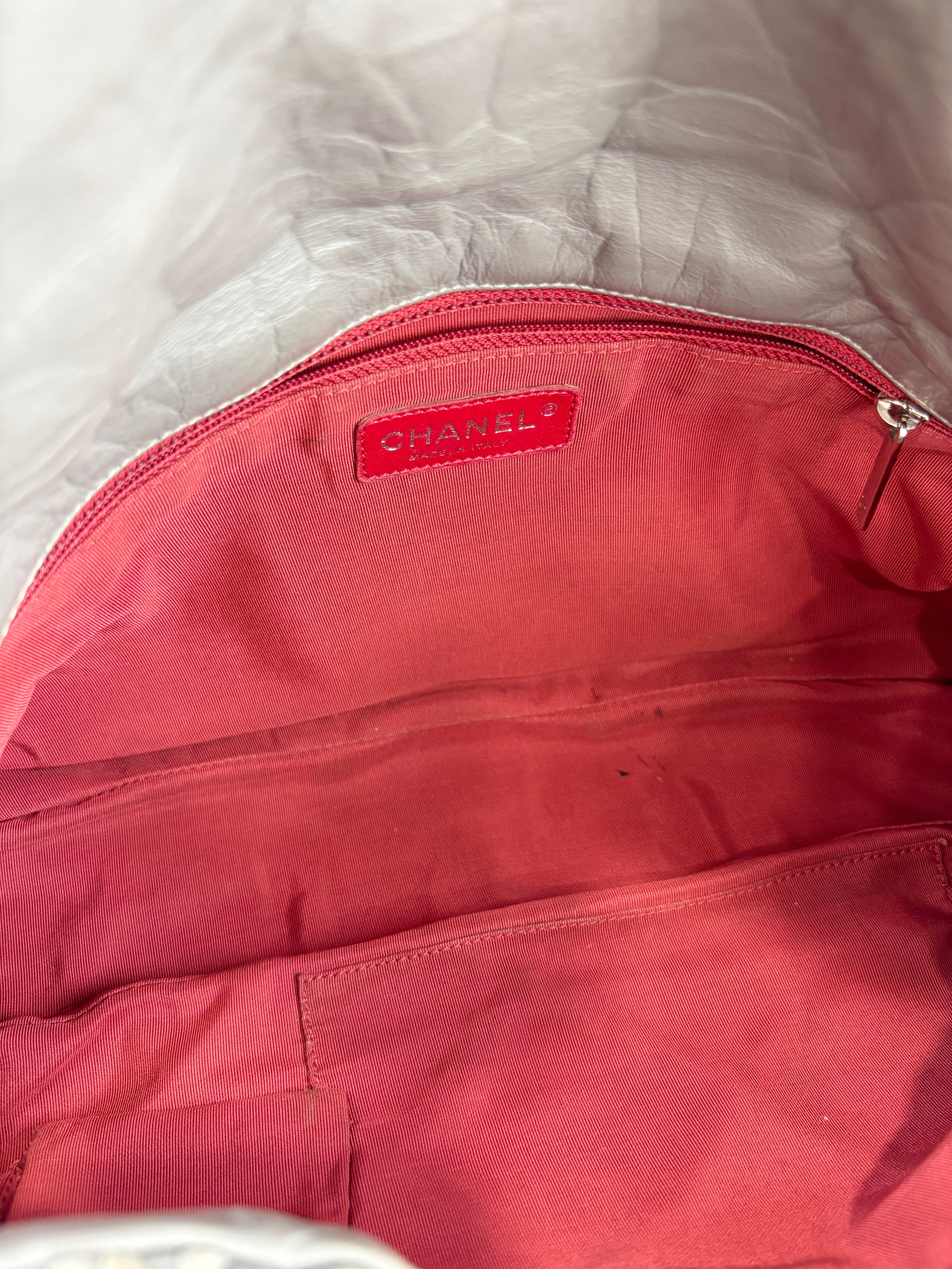 Grey Ultra Stitch Flap Bag SHW