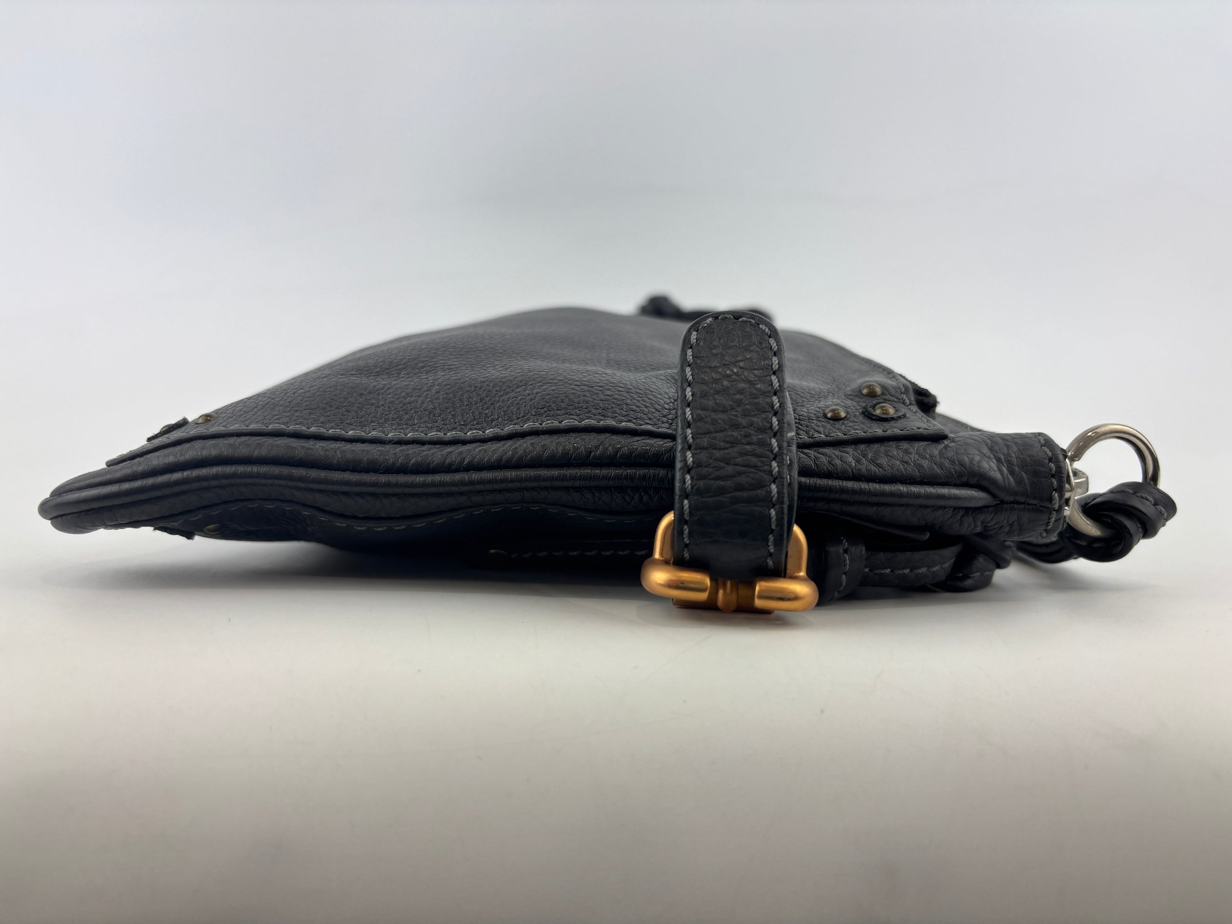 Betty Flat Zipper Clutch Dark Grey