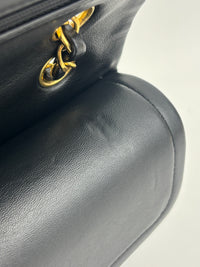 Vintage Medium Black Lambskin Classic Double Flap GHW