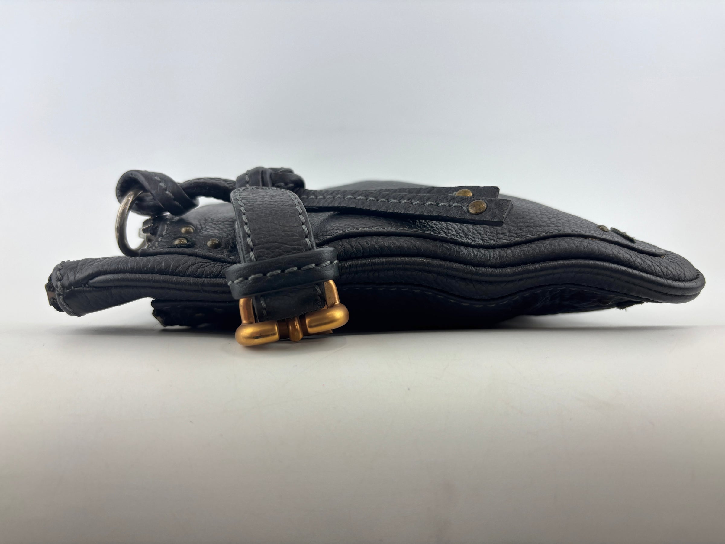 Betty Flat Zipper Clutch Dark Grey