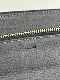 Betty Flat Zipper Clutch Dark Grey