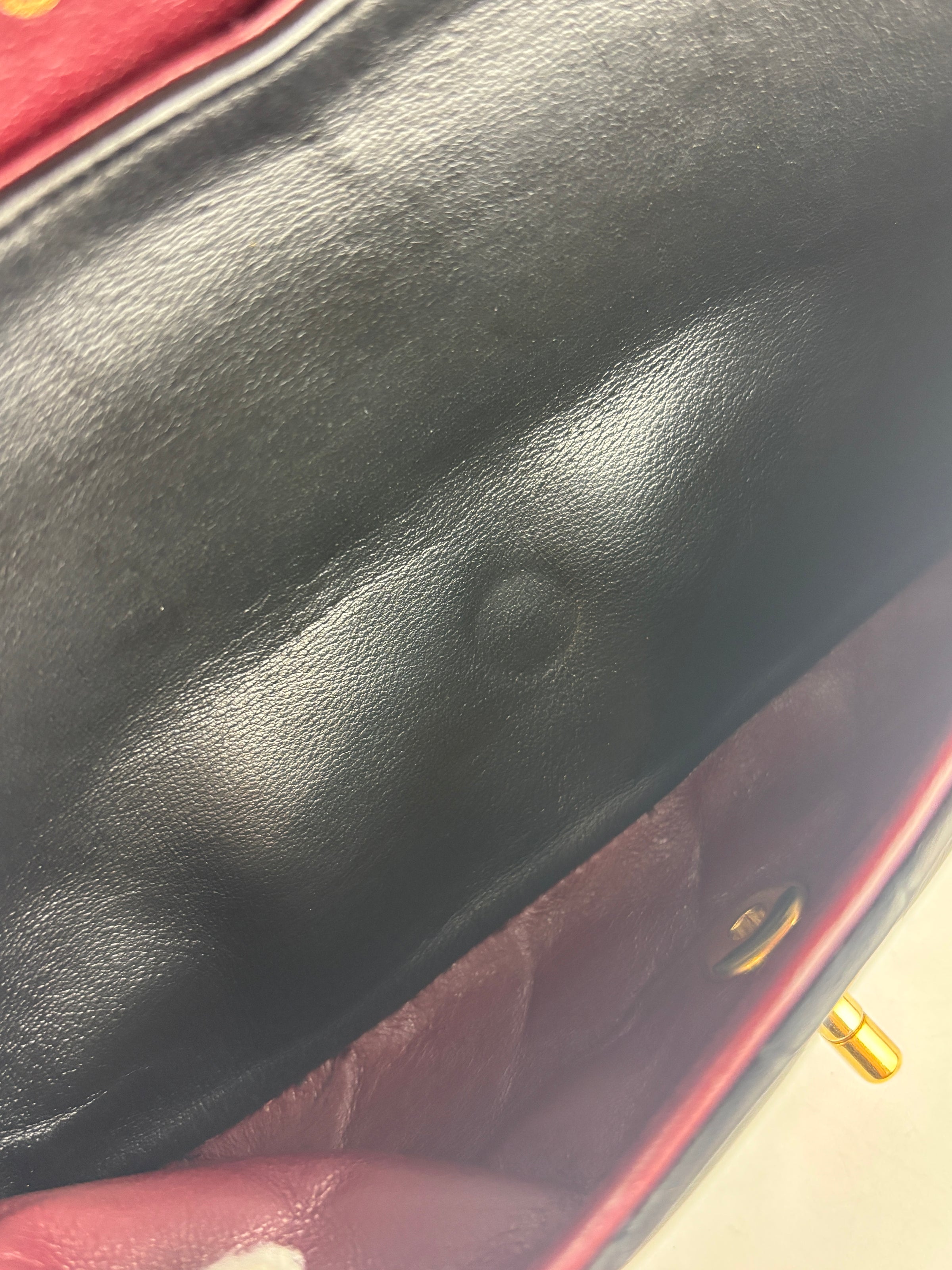 Vintage Medium Black Lambskin Classic Double Flap GHW