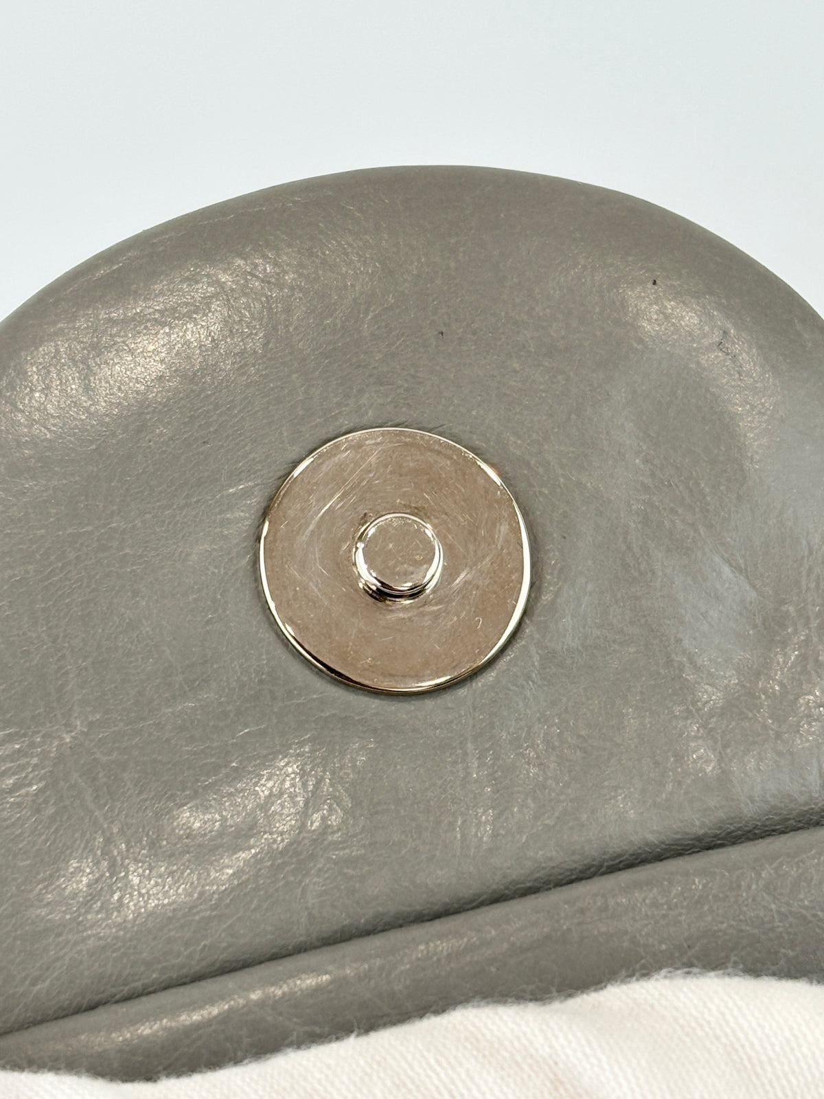 Grey Ultra Stitch Flap Bag SHW