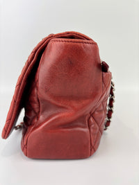 Coco Rain Jumbo Flap Bag in Red / Orange Quilted Lambskin SHW