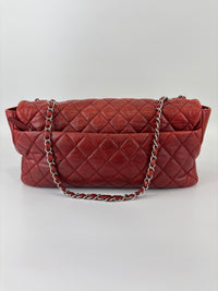 Coco Rain Jumbo Flap Bag in Red / Orange Quilted Lambskin SHW