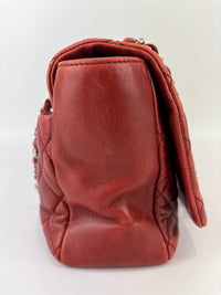Coco Rain Jumbo Flap Bag in Red / Orange Quilted Lambskin SHW