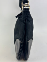 Vintage 2000s Black Nylon & Leather Sporty Shoulder Pochette