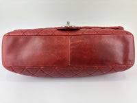 Coco Rain Jumbo Flap Bag in Red / Orange Quilted Lambskin SHW