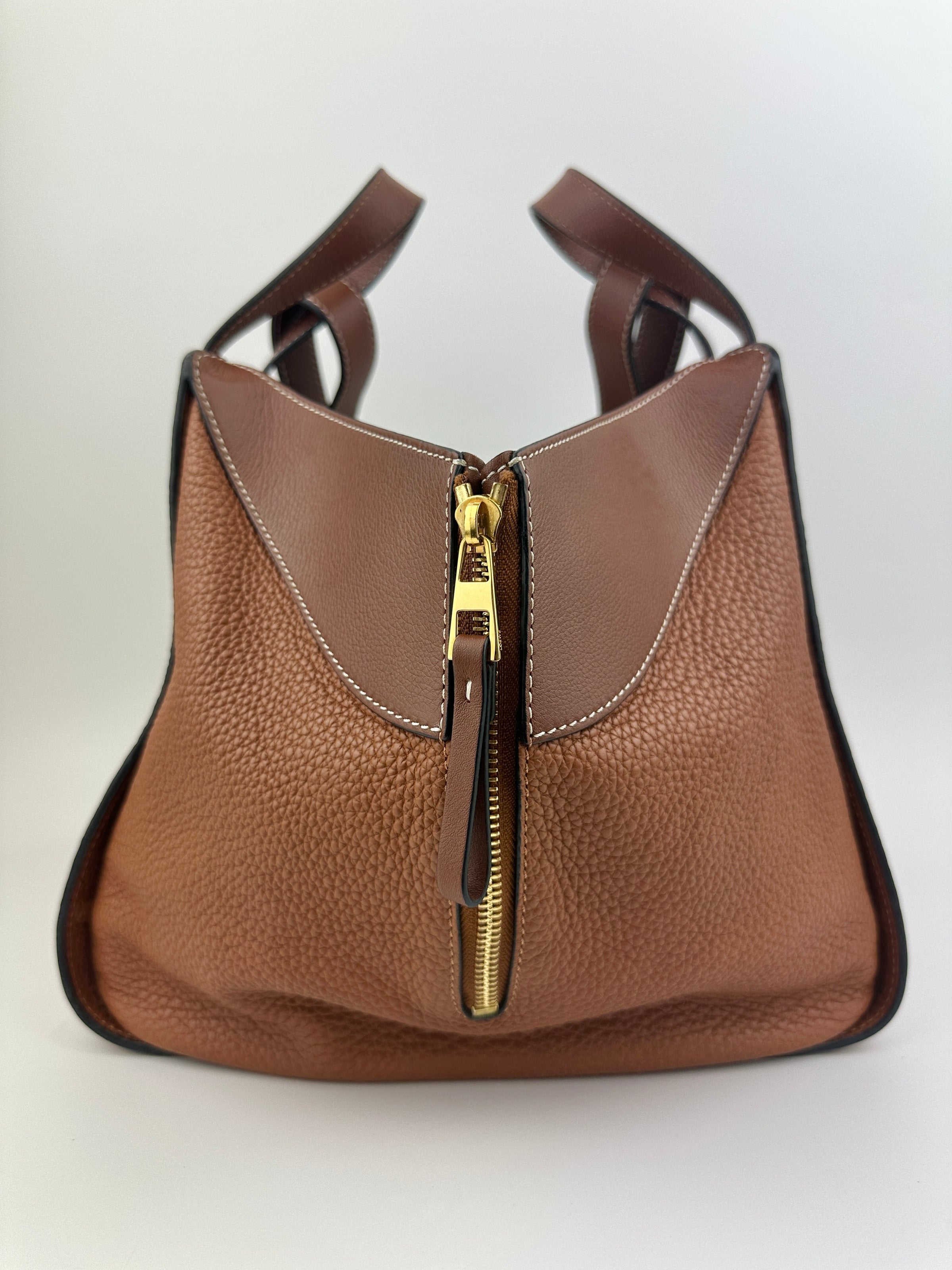 Small Hammock Duo Tone Tan Soft Grained Calfskin Bag