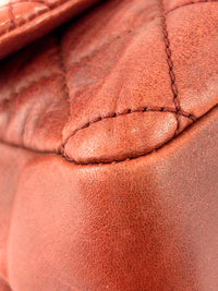 Coco Rain Jumbo Flap Bag in Red / Orange Quilted Lambskin SHW