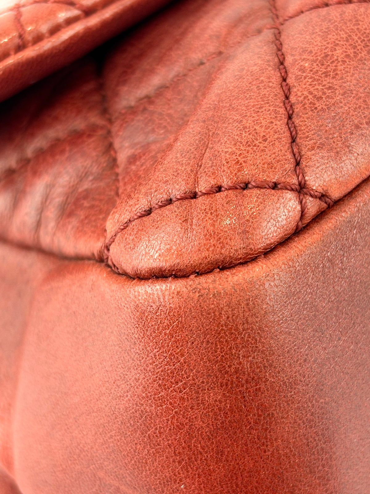 Coco Rain Jumbo Flap Bag in Red / Orange Quilted Lambskin SHW