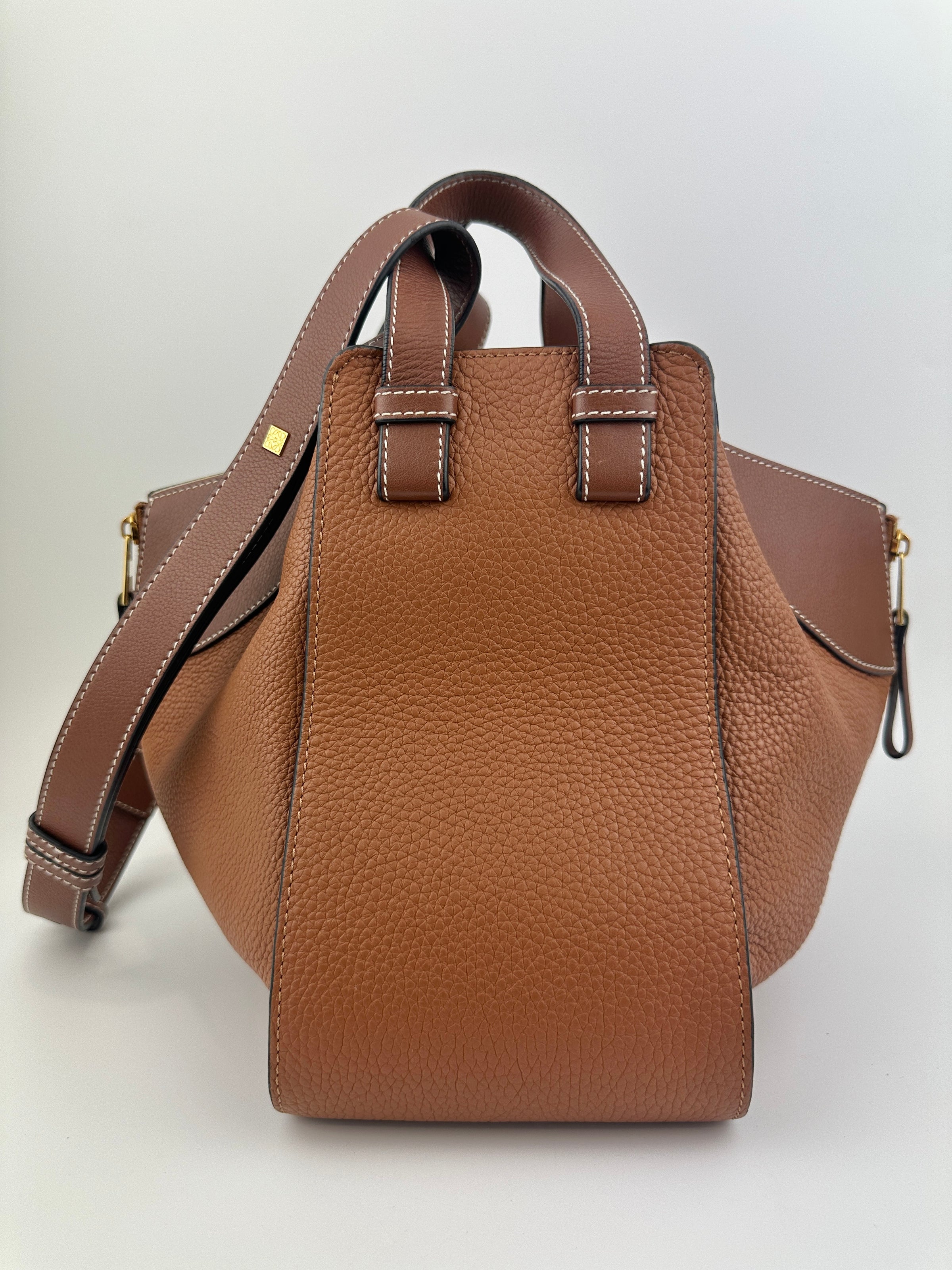 Small Hammock Duo Tone Tan Soft Grained Calfskin Bag