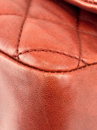 Coco Rain Jumbo Flap Bag in Red / Orange Quilted Lambskin SHW