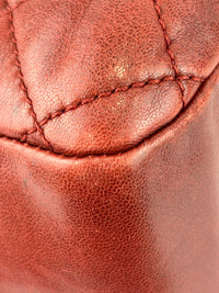 Coco Rain Jumbo Flap Bag in Red / Orange Quilted Lambskin SHW