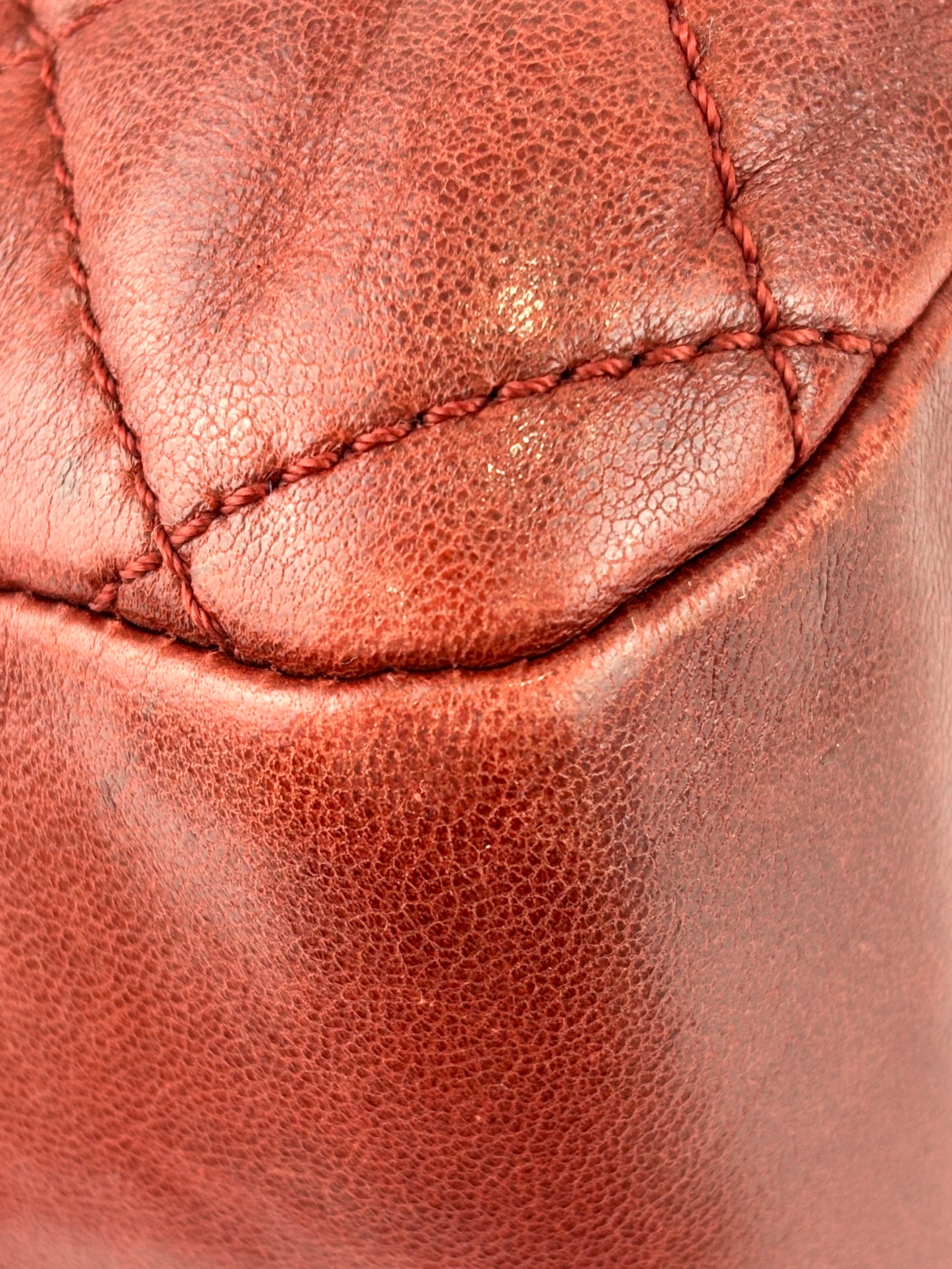 Coco Rain Jumbo Flap Bag in Red / Orange Quilted Lambskin SHW