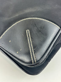 Vintage 2000s Black Nylon & Leather Sporty Shoulder Pochette