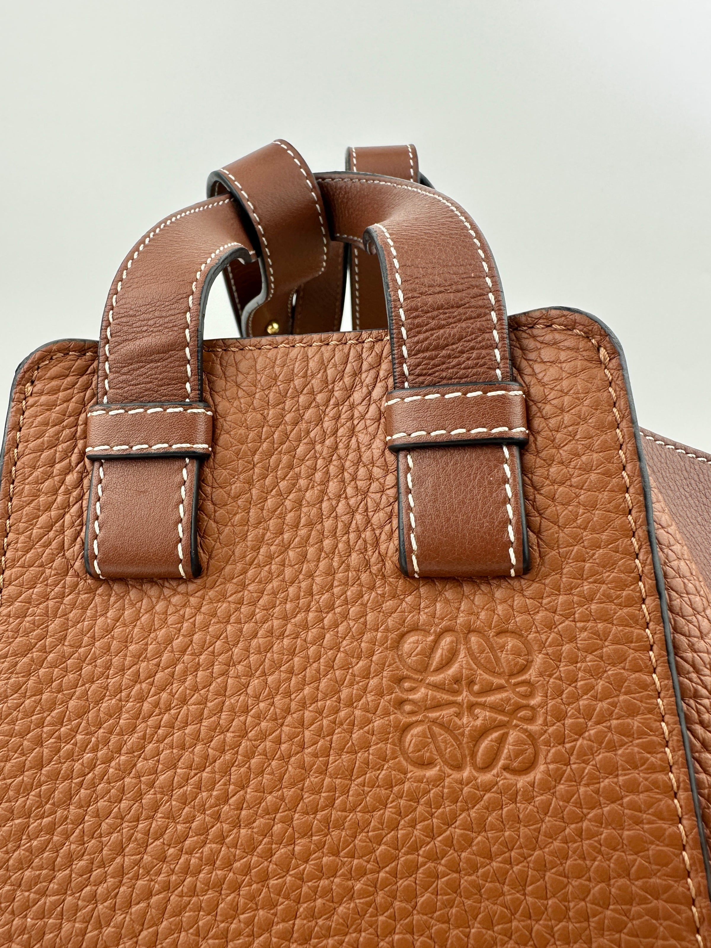 Small Hammock Duo Tone Tan Soft Grained Calfskin Bag