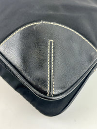 Vintage 2000s Black Nylon & Leather Sporty Shoulder Pochette