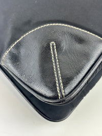 Vintage 2000s Black Nylon & Leather Sporty Shoulder Pochette