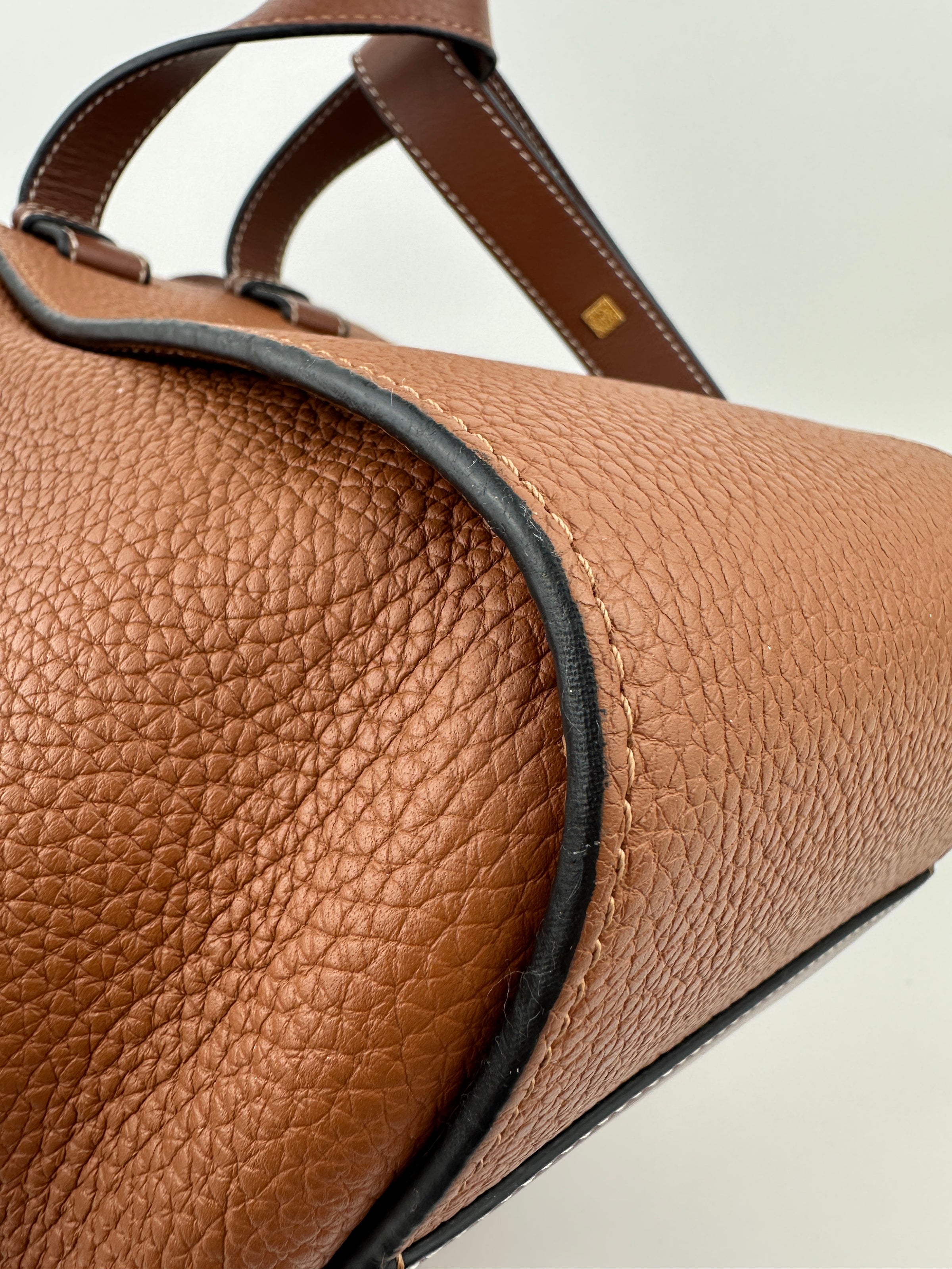 Small Hammock Duo Tone Tan Soft Grained Calfskin Bag