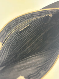 Vintage 2000s Black Nylon & Leather Sporty Shoulder Pochette