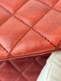 Coco Rain Jumbo Flap Bag in Red / Orange Quilted Lambskin SHW