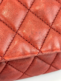 Coco Rain Jumbo Flap Bag in Red / Orange Quilted Lambskin SHW