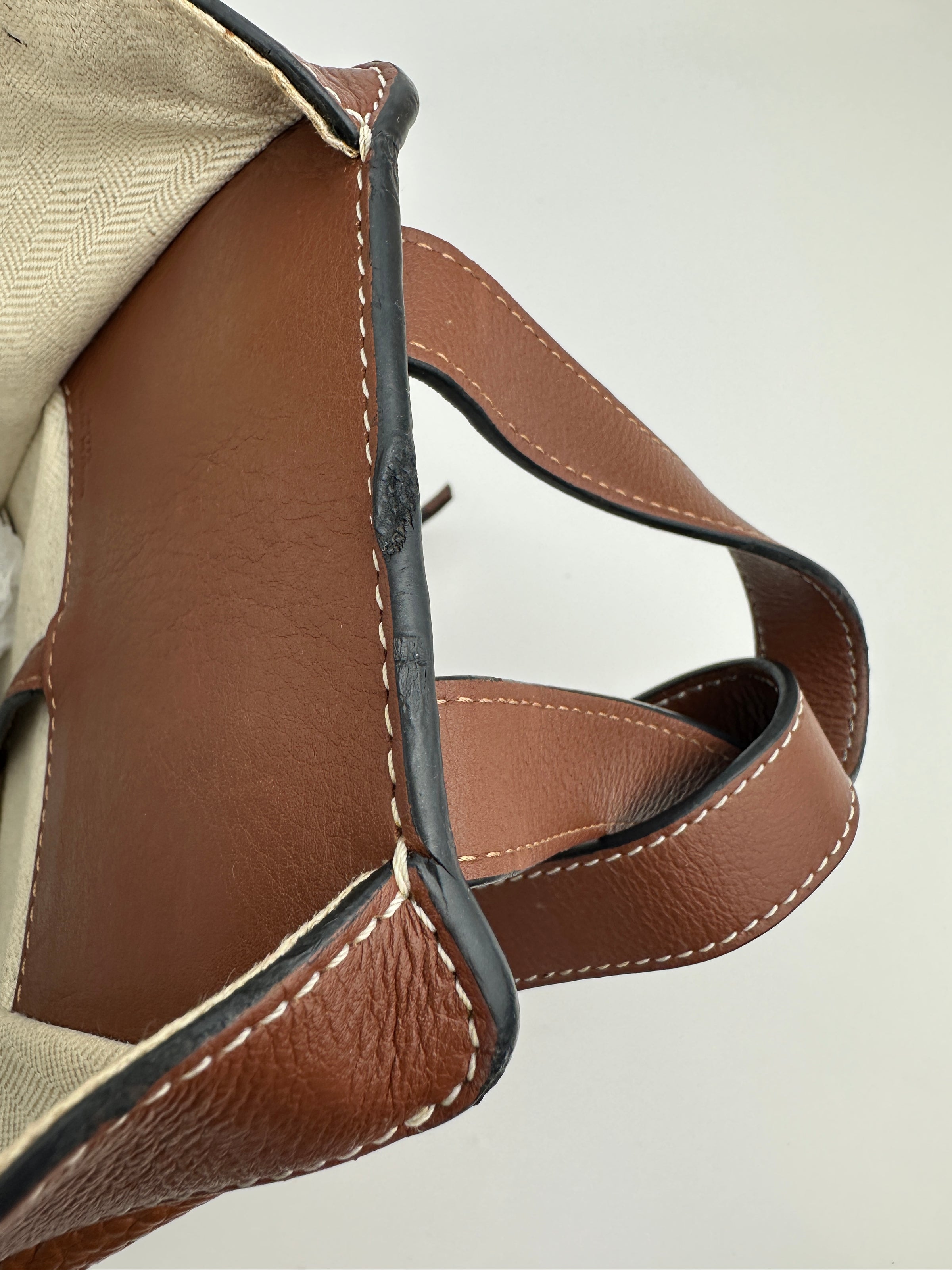 Small Hammock Duo Tone Tan Soft Grained Calfskin Bag