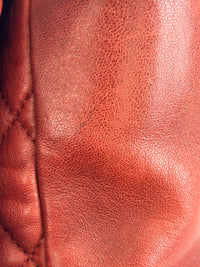 Coco Rain Jumbo Flap Bag in Red / Orange Quilted Lambskin SHW