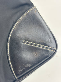 Vintage 2000s Black Nylon & Leather Sporty Shoulder Pochette