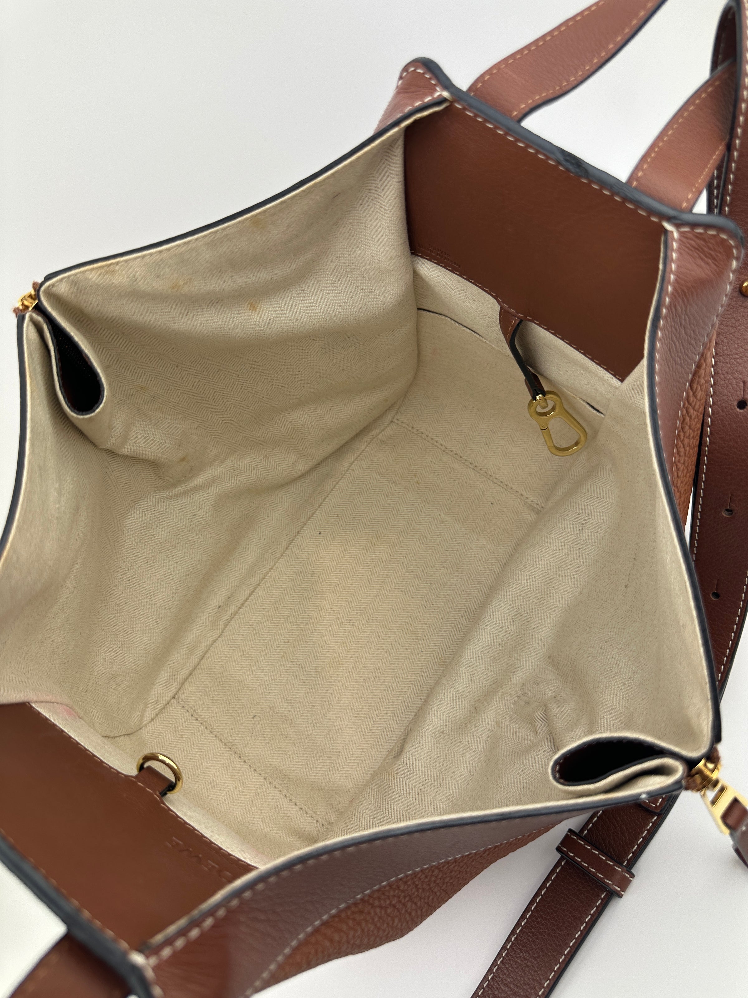 Small Hammock Duo Tone Tan Soft Grained Calfskin Bag